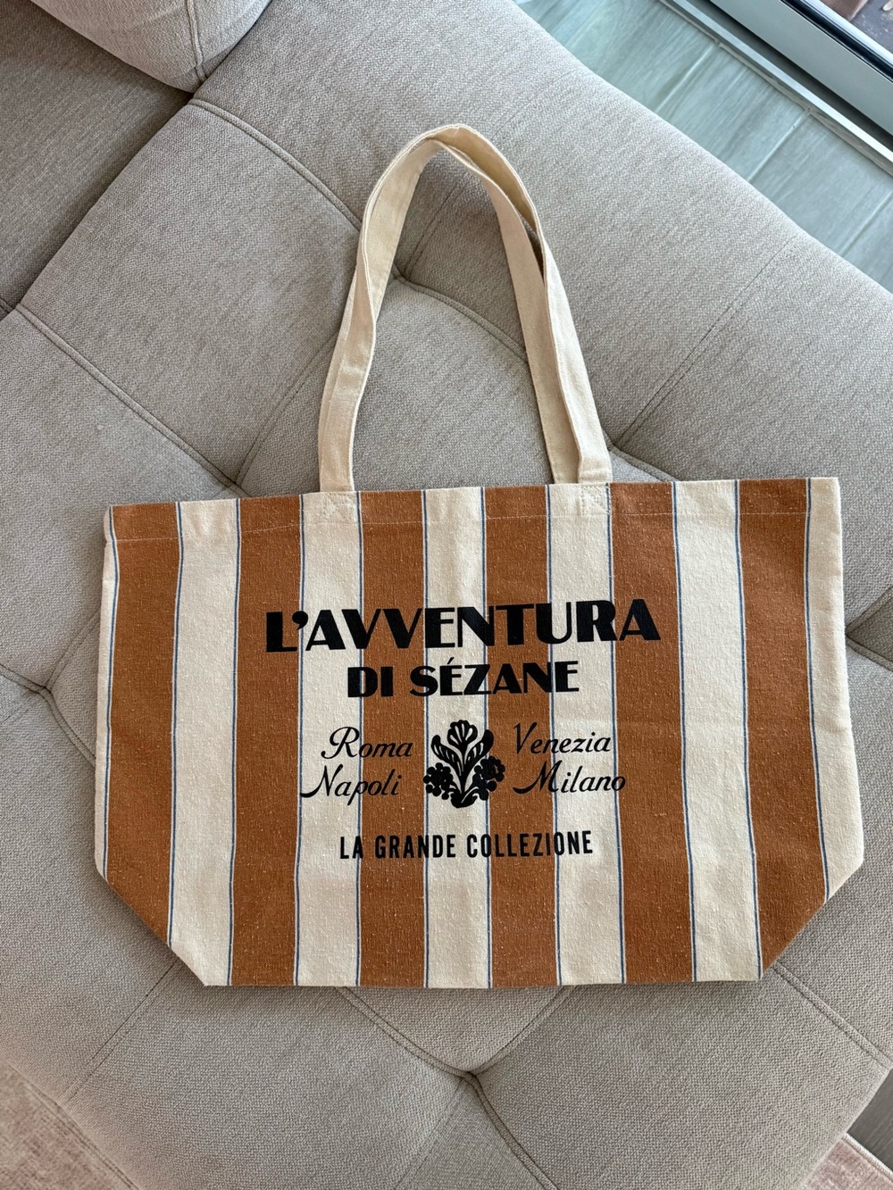 Sezane Stripe L’avventura Canvas Tote